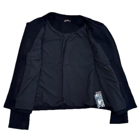 J McLaughlin Fanning Jacket Small Black Braided Trim Pockets Old Money Classic - Picture 9 of 10